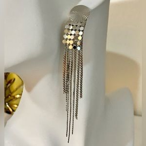 Beautiful silver dangle chain earrings